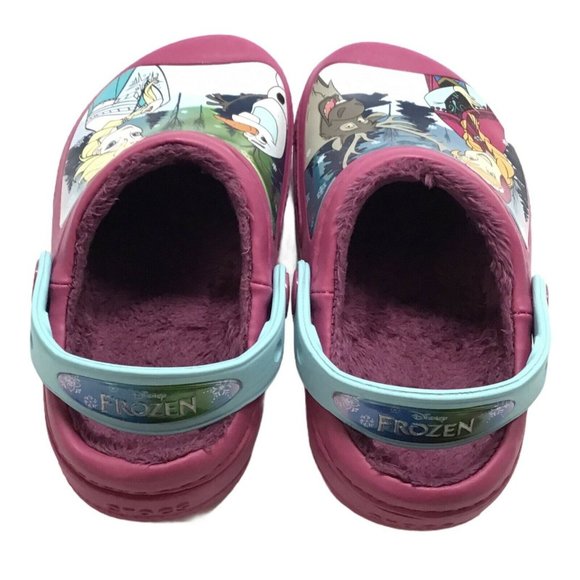 Crocs Toddler Girls Sz 10/11 Fuchsia Disney Frozen - Picture 8 of 12